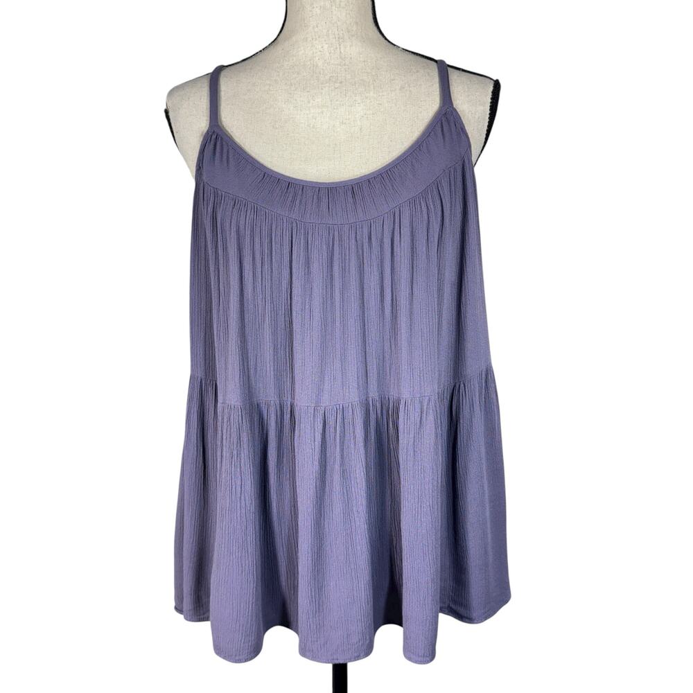 Torrid SZ 2 (2X-Large) Babydoll Tank Top Flowy Gauzy Spaghetti Straps Loose Fit